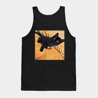 BLUE EYE CAT BLACK Tank Top